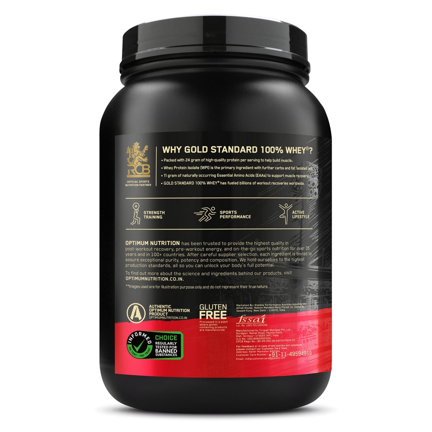Optimum Nutrition Muscle Gain Gift Box: Gold Standard 100% Whey (Double Rich Chocolate) 907gm + Creatine 100gm + Steel Shaker