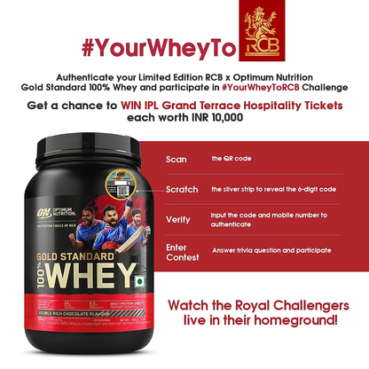 Optimum Nutrition (ON) Gold Standard Pre-Workout- 142.5g/15 packs (Green Apple Flavor) & Gold Standard 100% Whey Protein Powder (Double Rich Chocolate) 907gm