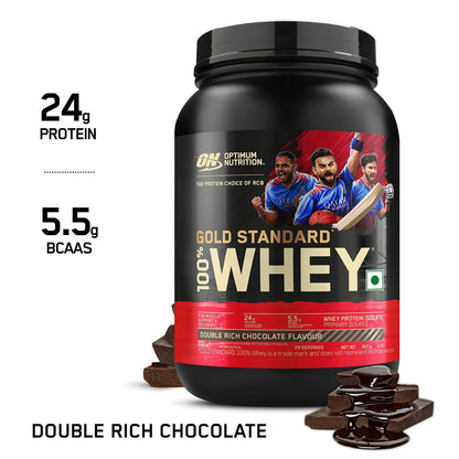 Optimum Nutrition Muscle Gain Gift Box: Gold Standard 100% Whey (Double Rich Chocolate) 907gm + Creatine 100gm + Steel Shaker