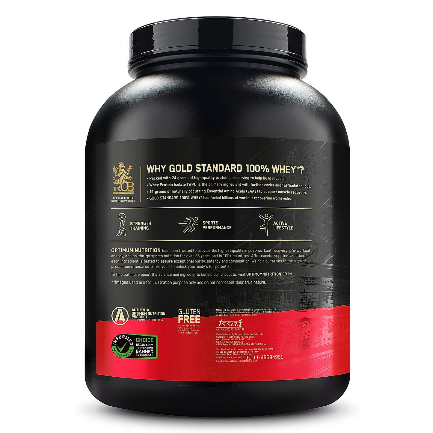Optimum Nutrition Gold Standard 100% Whey Protein Powder (Double Rich Chocolate) 2.27kg & Micronised Creatine Powder (Unflavoured) 250gm