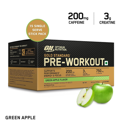 Optimum Nutrition Gold Standard 100% Whey (Double Rich Chocolate) 2.27kg & Pre Workout (Green Apple) 142.5gm