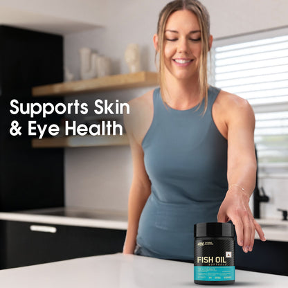 Optimum Nutrition Gold Standard 100% Whey Protein Powder (Double Rich Chocolate) 907gm & Fish Oil-60 Capsules