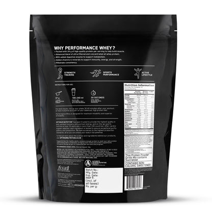 Optimum Nutrition Performance Whey Protein Powder (Chocolate Milkshake)-500 gm