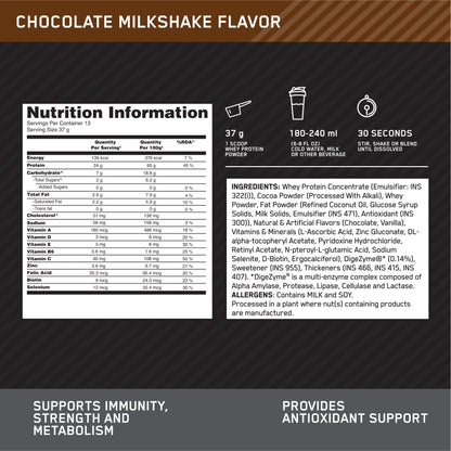 Optimum Nutrition Performance Whey Protein Powder (Chocolate Milkshake)-500 gm