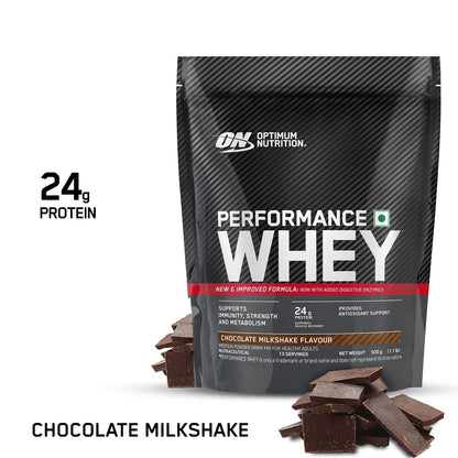 Optimum Nutrition Performance Whey Protein Powder (Chocolate Milkshake)-500 gm