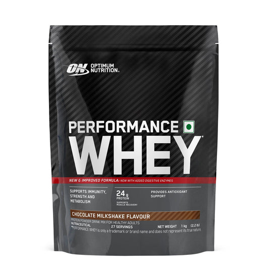 Optimum Nutrition Performance Whey Protein Powder (Chocolate Milkshake) 1kg & Multivitamin 60 Tablets for Men