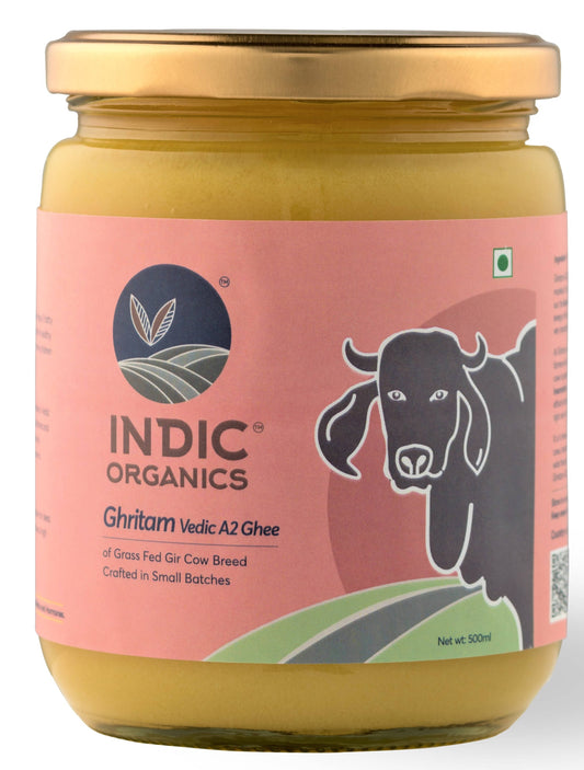 Indic Organics Gir Cow's A2 Ghee | Desi Gir Cow Ghee | Premium and Organic Desi Ghee