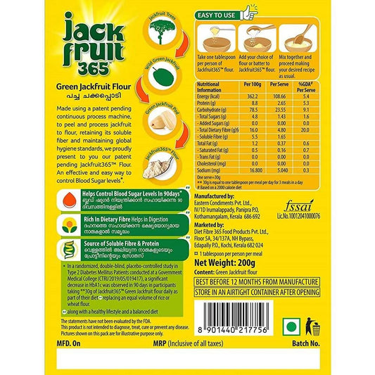 Jackfruit365 Green Jackfruit Flour | Helps To Manage Blood Sugar Levels | Rich Source of Soluble Fiber and Protein