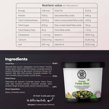 The Taste Company Green Palak Rice - Distacart