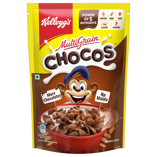 Kellogg's Multigrain Chocos For Kids, Power Of 5 Nutrients Protein, Fibre, Iron, Calcium, Vitamins - diocart