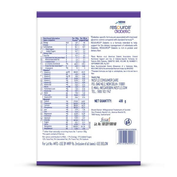 Nestle Resource Diabetic Protein Powder - Vanilla Flavor - Distacart