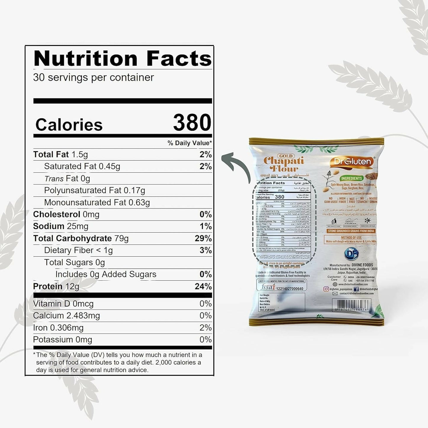 Dr. Gluten Multigrain Gold Chapati Flour Atta - Distacart