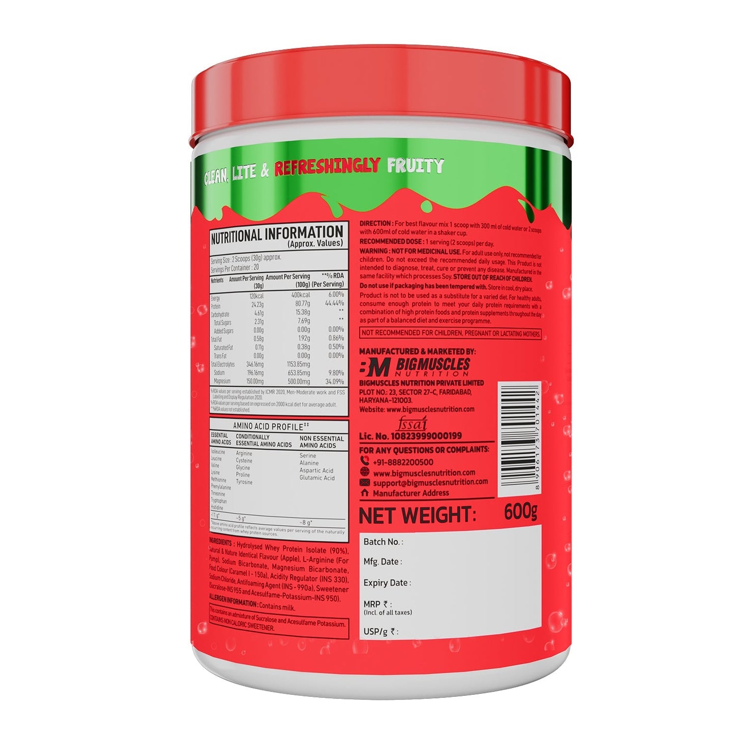 Big Muscles Nutrition Fizzy Whey & Shaker Combo