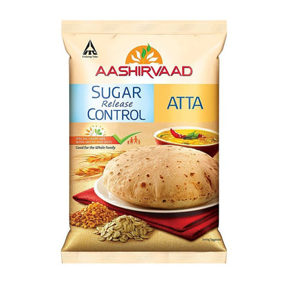 Aashirvaad Sugar Release Control Atta | Low in GI Whole Wheat Flour | Multigrain Atta High in Fiber and Protein