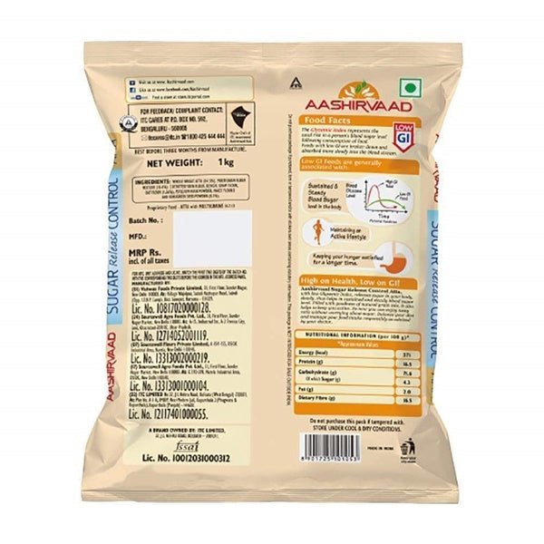 Aashirvaad Sugar Release Control Atta | Low in GI Whole Wheat Flour | Multigrain Atta High in Fiber and Protein