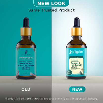 Pilgrim 3% Redensyl + 4% Anagain  Advanced Hair Growth Serum with Korean Black Rice