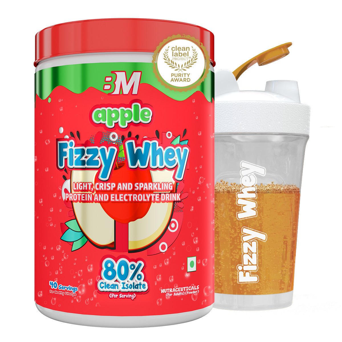 Big Muscles Nutrition Fizzy Whey & Shaker Combo
