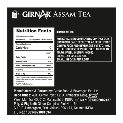 Girnar Single Origin Black Tea Bags - Assam Tea