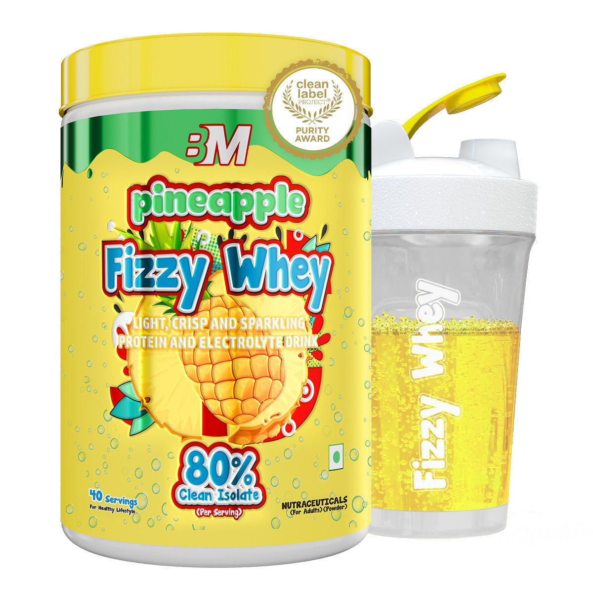Big Muscles Nutrition Fizzy Whey & Shaker Combo