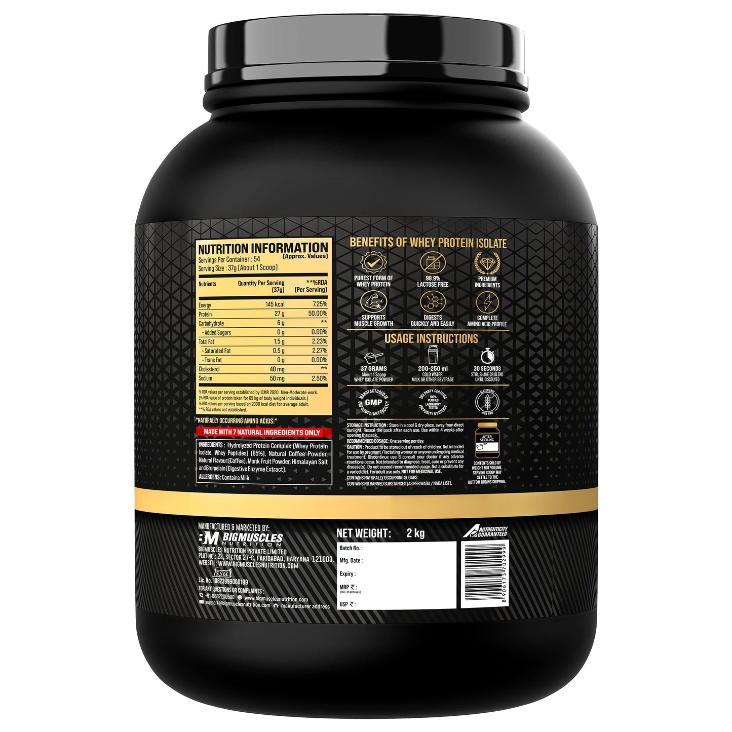 Big Muscles Nutrition Gold Whey Isolate