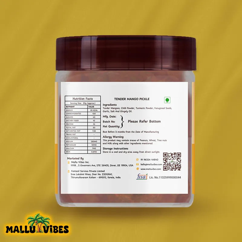 Mallu Vibes Home Made Tender Mango Pickle - Distacart