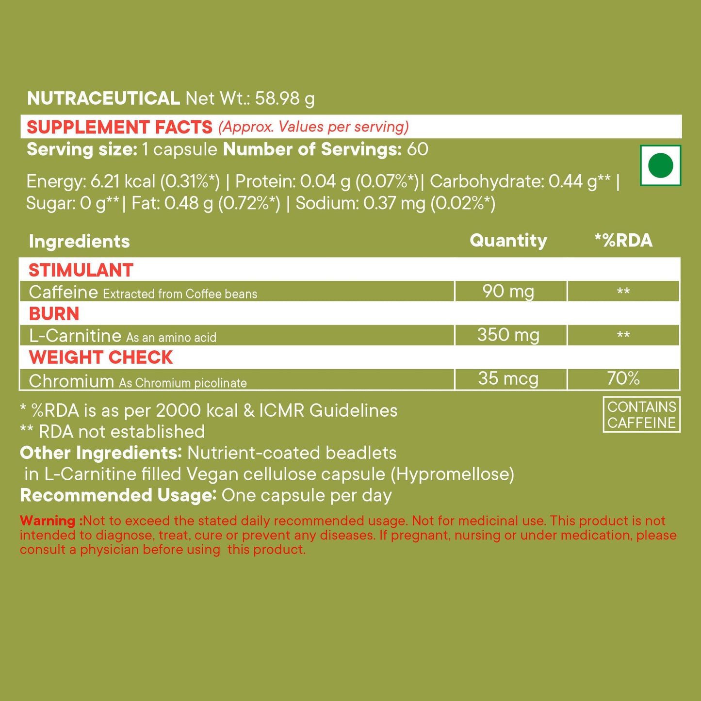 Wellbeing Nutrition Slow | Burn Capsules - Distacart