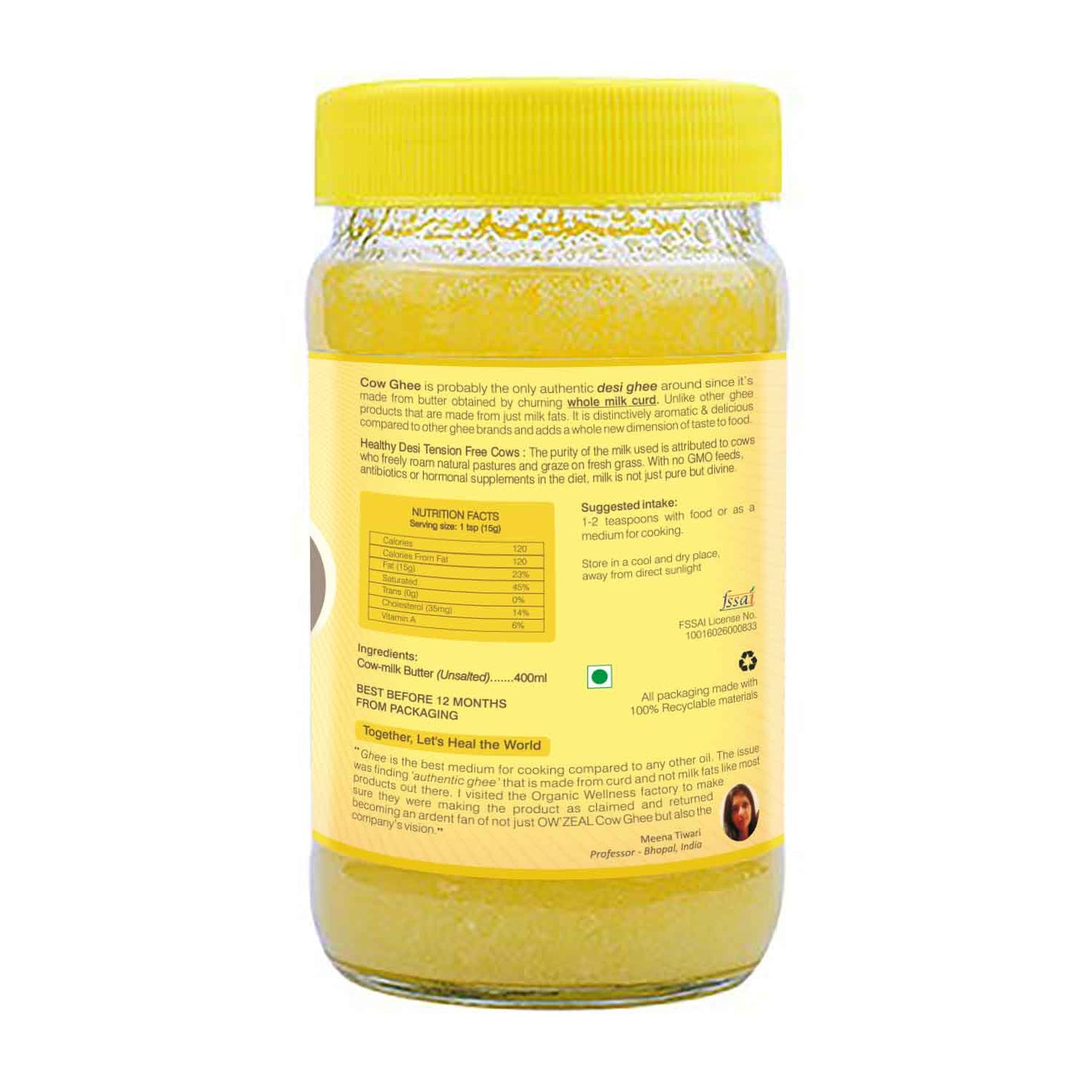 Organic Wellness Ow'zeal Cow Ghee - Distacart
