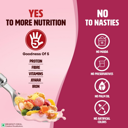 Saffola Muesli Fruit & Nut Berry Crunch with Flavour Pops