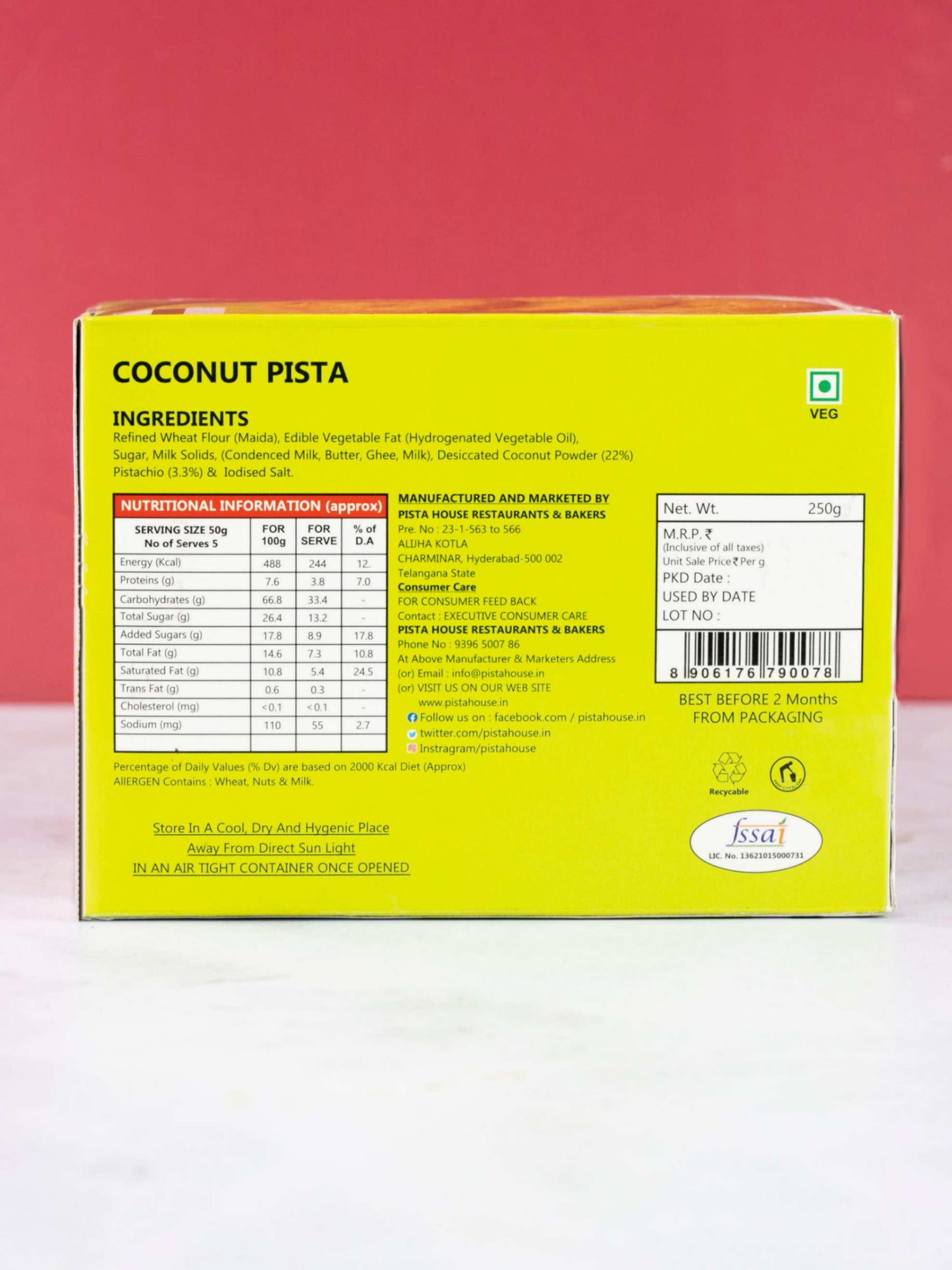 Pista House Coconut Pista Biscuits