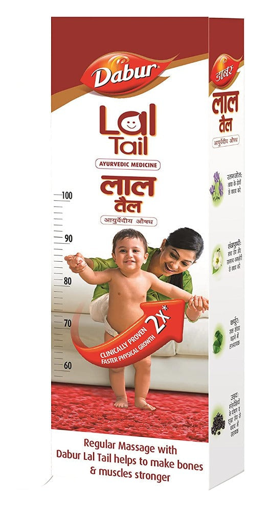 Dabur Lal Tail - Ayurvedic Baby Massage Oil For Baby's Bone, Muscle & Skin Health