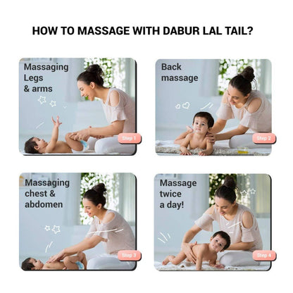 Dabur Lal Tail - Ayurvedic Baby Massage Oil For Baby's Bone, Muscle & Skin Health