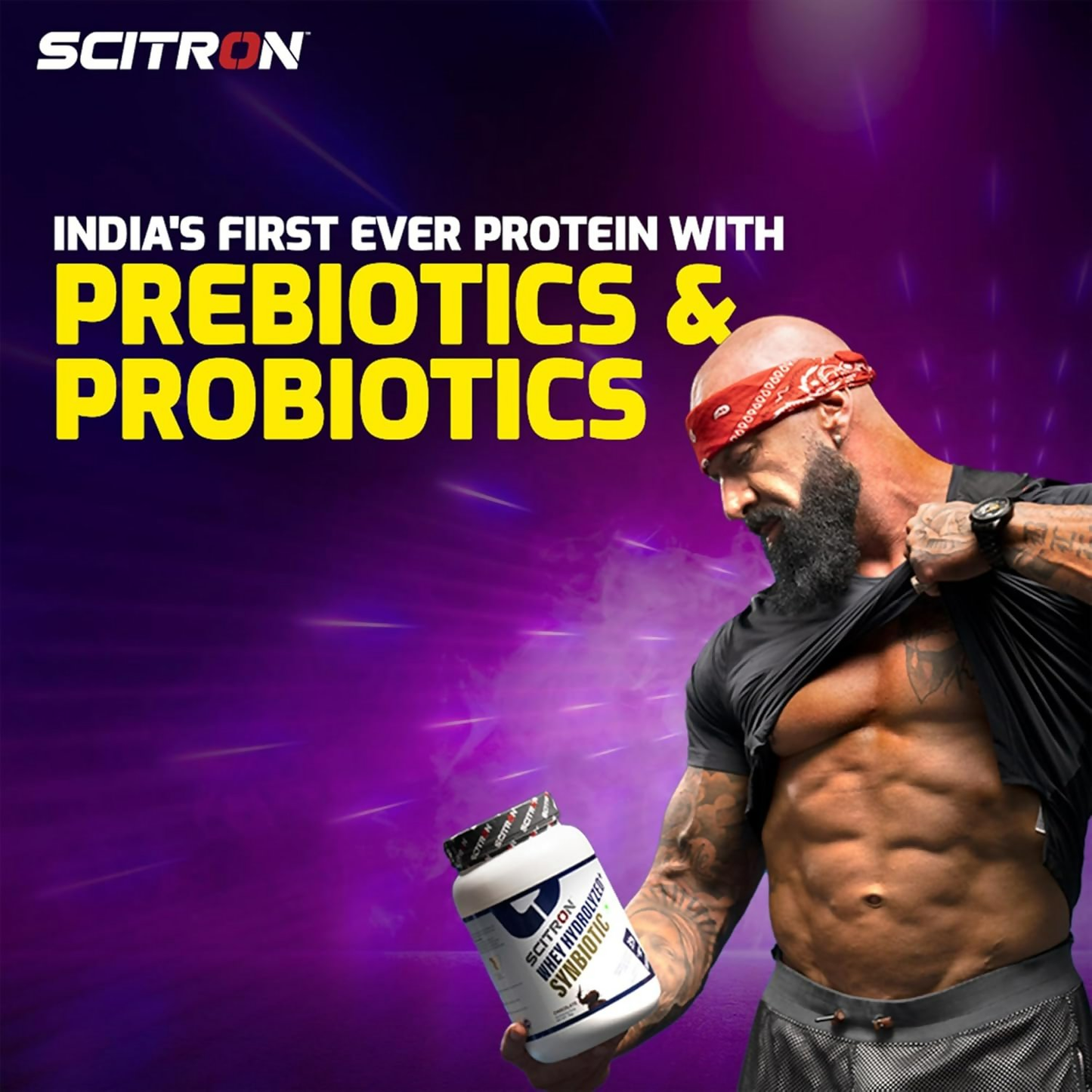 Scitron Whey Hydrolyzed Synbiotic 100% Hydrolyzed Protein Powder Chocolate Flavor