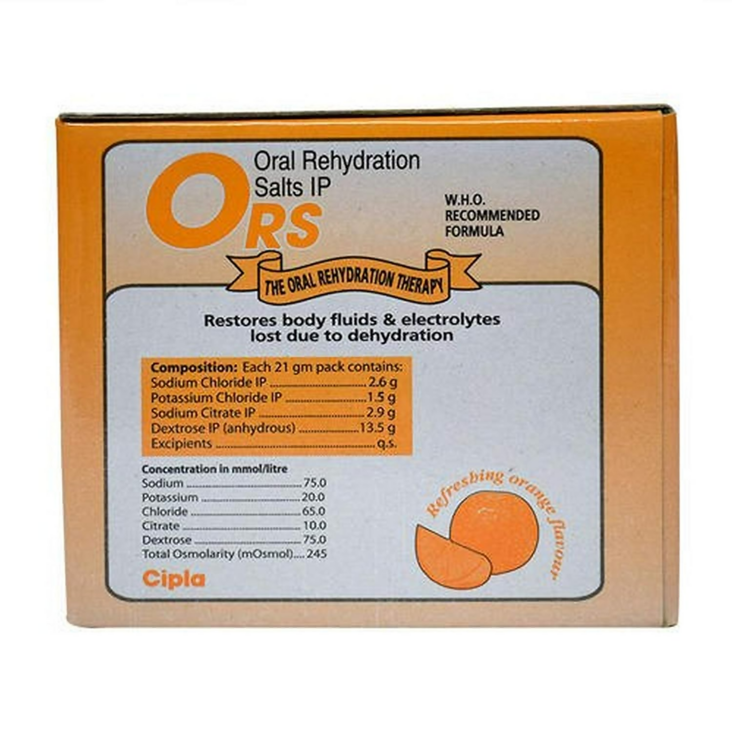 Cipla Ors Prolyte Sachet Orange Flavor - diocart