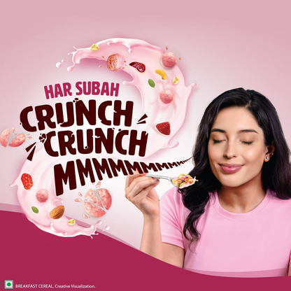 Saffola Muesli Fruit & Nut Berry Crunch with Flavour Pops