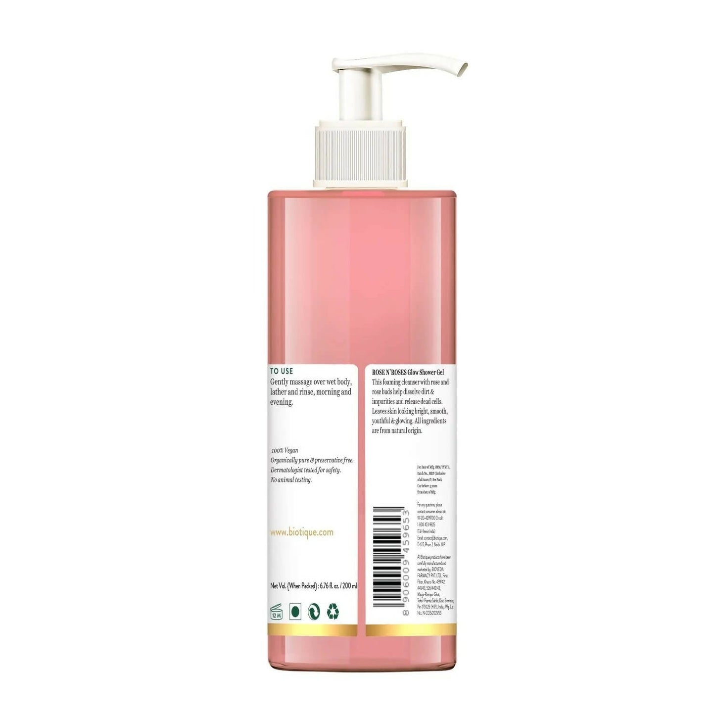 Biotique Rose n'Roses Glow Shower Gel - Distacart