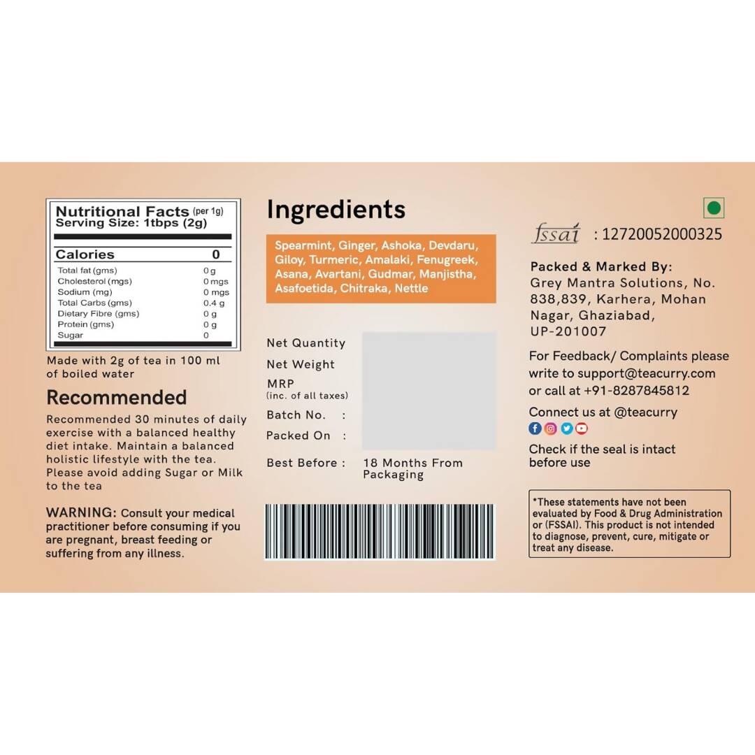 Teacurry Facial Hair Tea Bags - Distacart