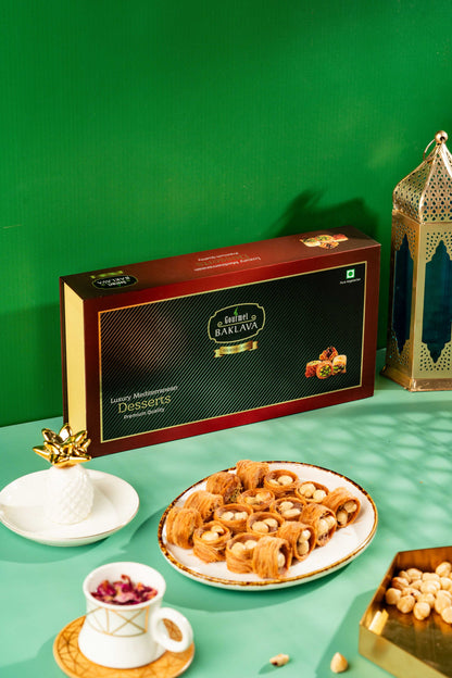 Gourmet Baklava Crescent Gift Box Of Hazelnut Nest Baklava