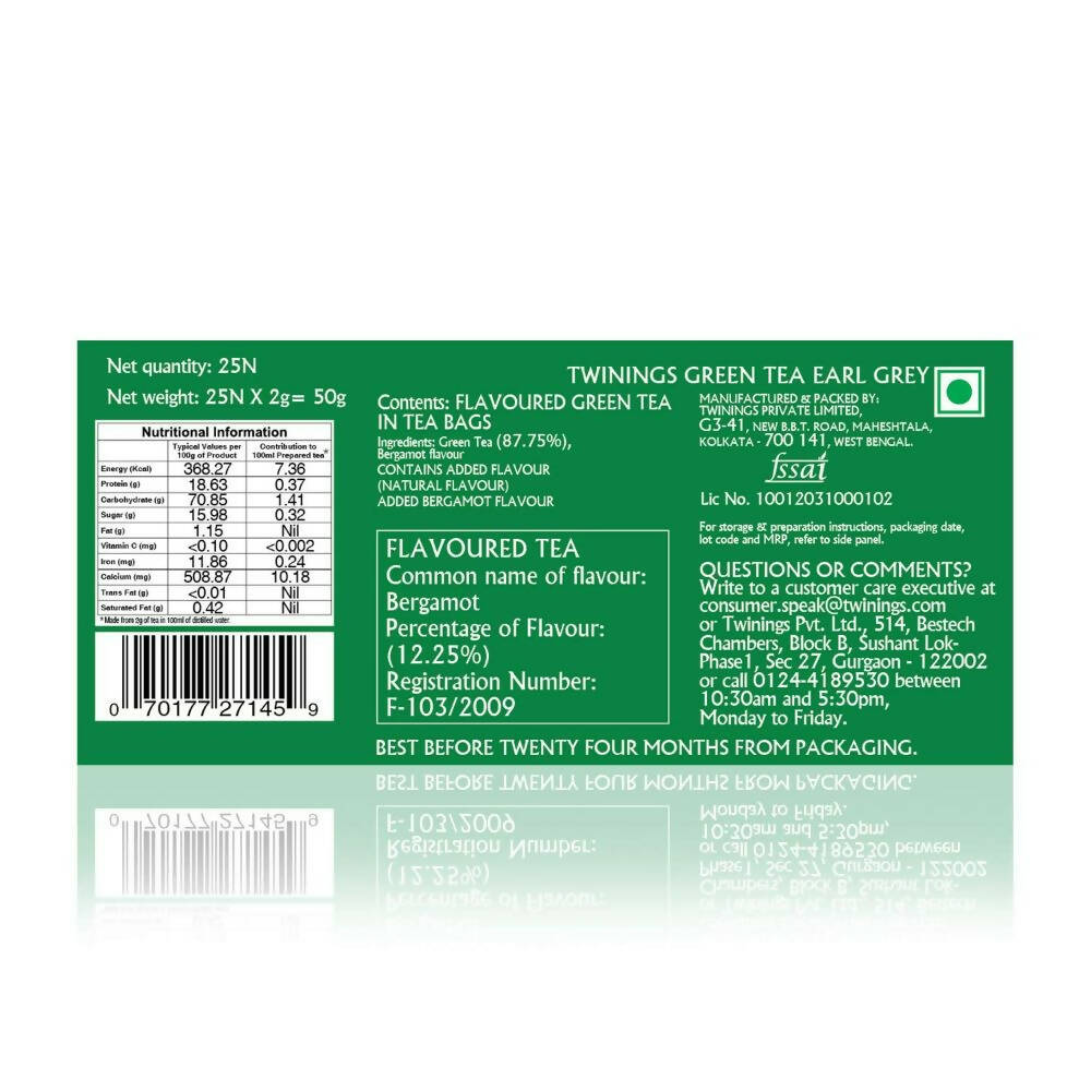 Twinings Green Tea Earl Grey Teabags - diocart