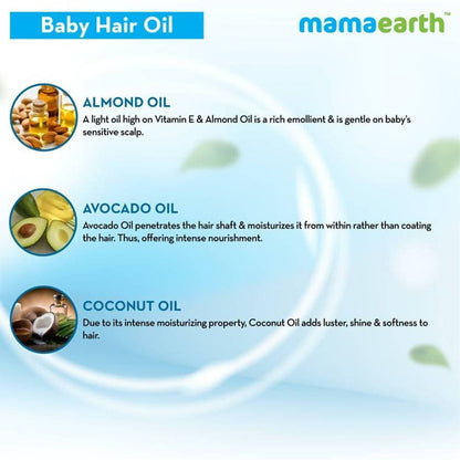 Mamaearth Nourishing Hair Oil For Babies For Repairs Dry Scalp & Stimulates New Hair Growth