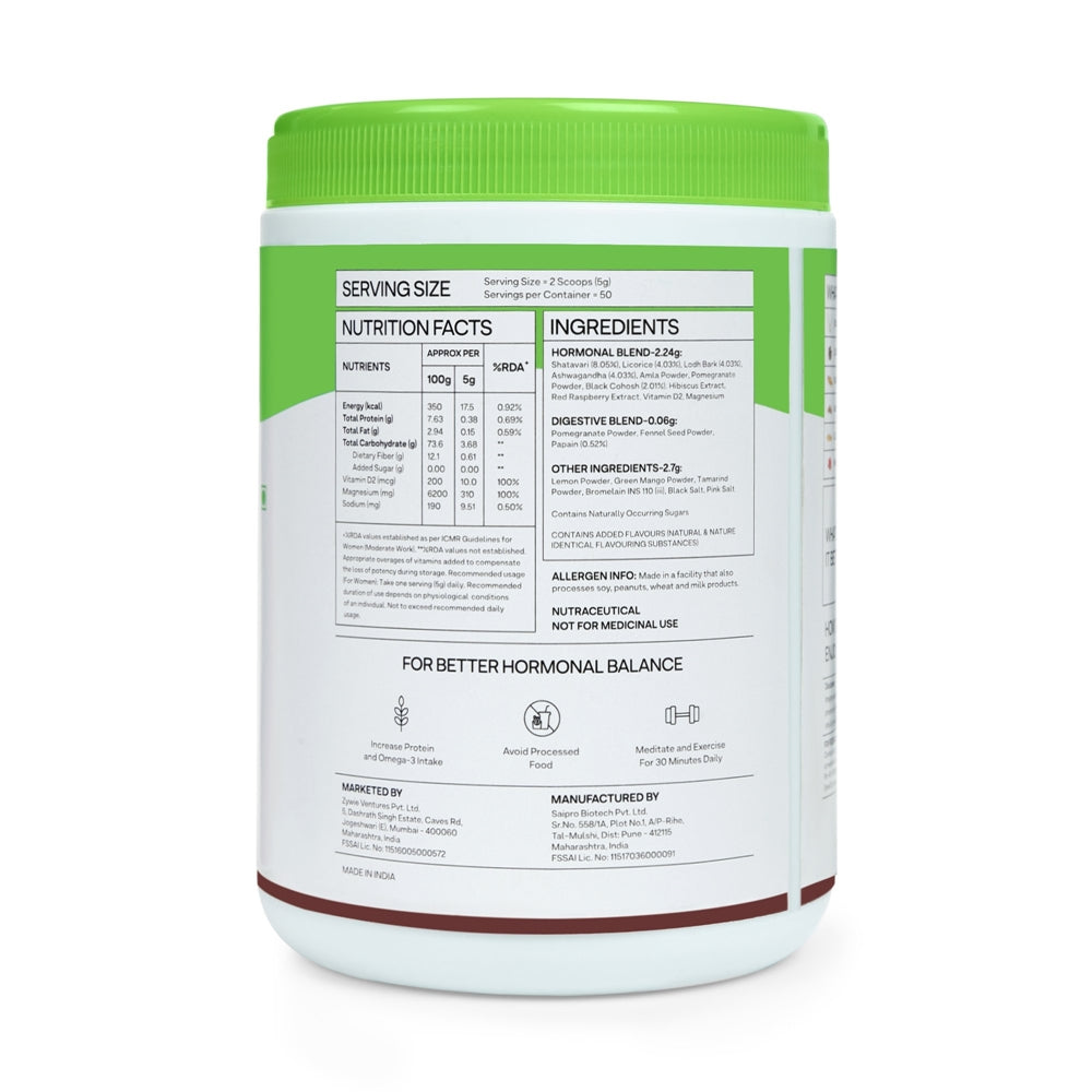 OZiva Plant Based HerBalance for Menopause Ingredients 