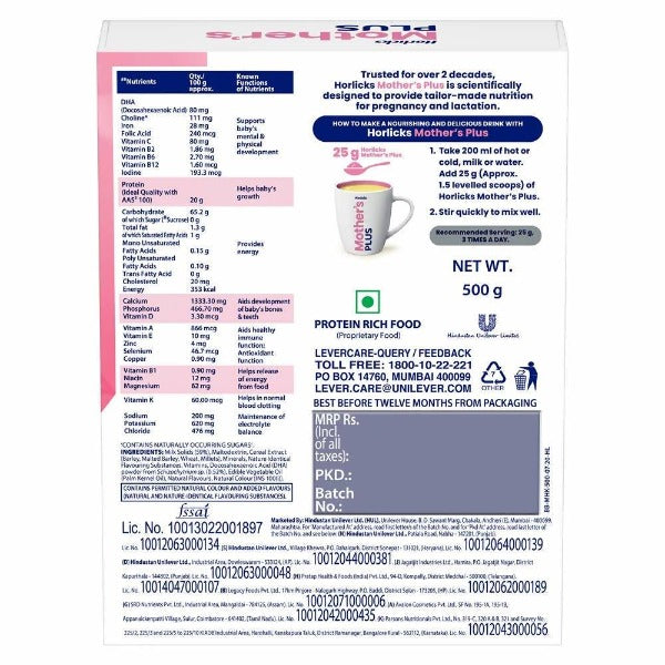 Horlicks Mother's Plus Kesar Flavour - Distacart