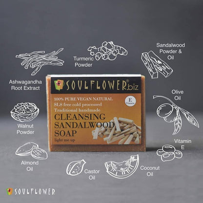 Soulflower Cleansing Sandalwood Soap - Distacart
