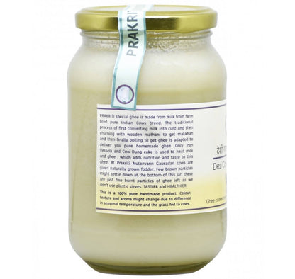 Prakriti Desi Cow Bilona Ghee | Organic Desi Cow Ghee | Pure organic ghee, traditionally-churned, chemical-free, granular ghee, nutritious by nature