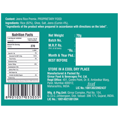 Girnar Homely Khana - Jeera Rice