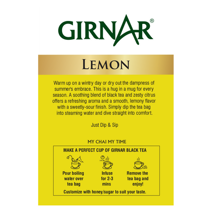 Girnar Black Tea Bags - Lemon