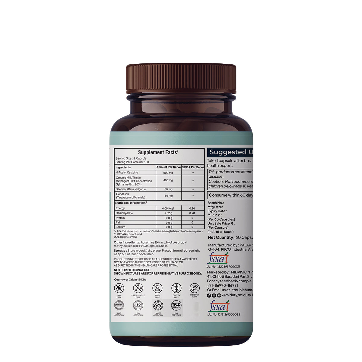 Miduty by Palak Notes Liver Detox Capsules