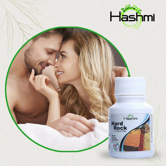 Hashmi Pharmacy Hard Rock Capsules are formulated with natural ingredients like Ashwagandha, Safed Musli, Gokshur, Gheekwar, and more.