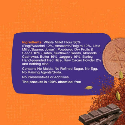 Early Foods Millet Ragi Choco Jaggery Cookies - diocart