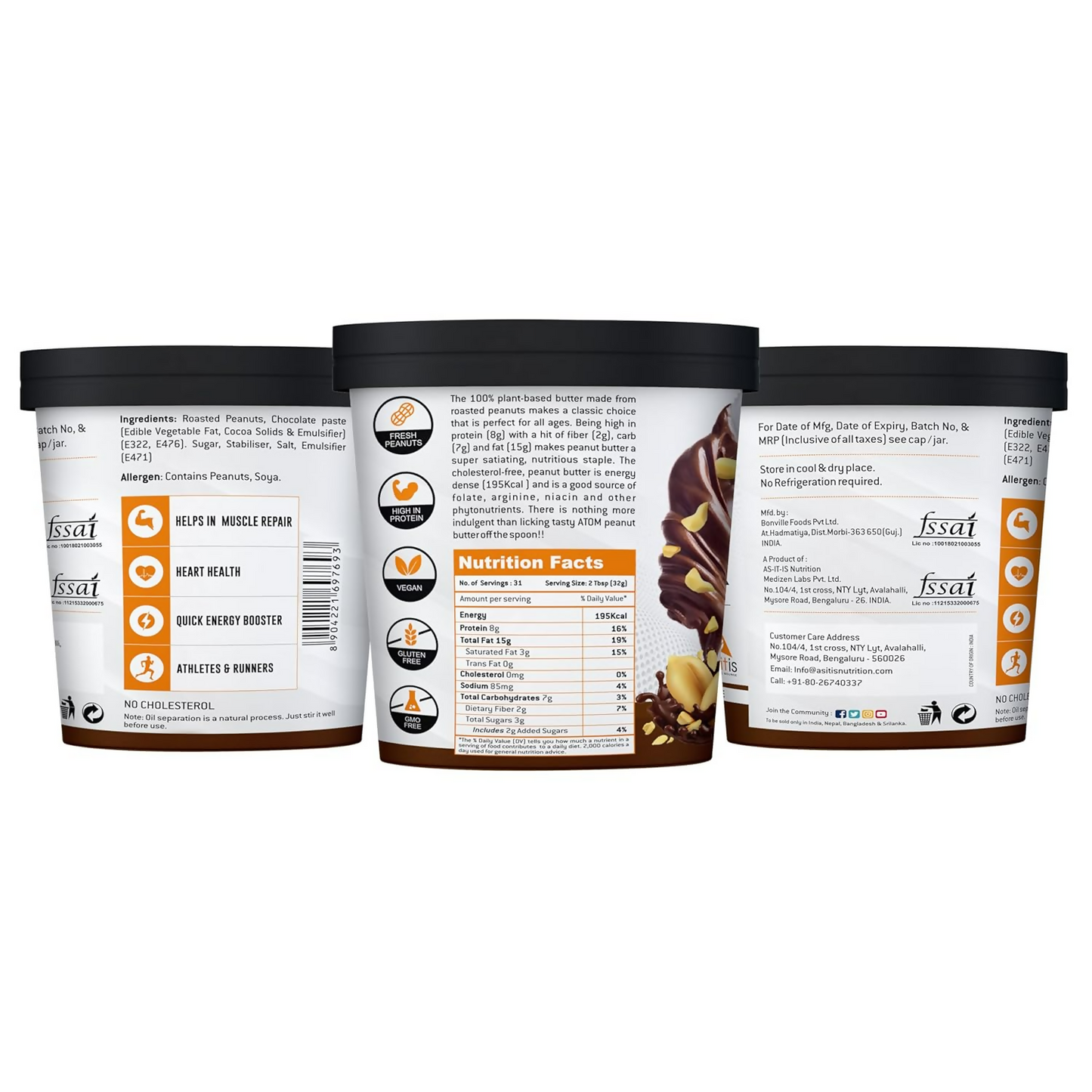 As-It-Is Nutrition Atom Chocolate Peanut Butter Creamy