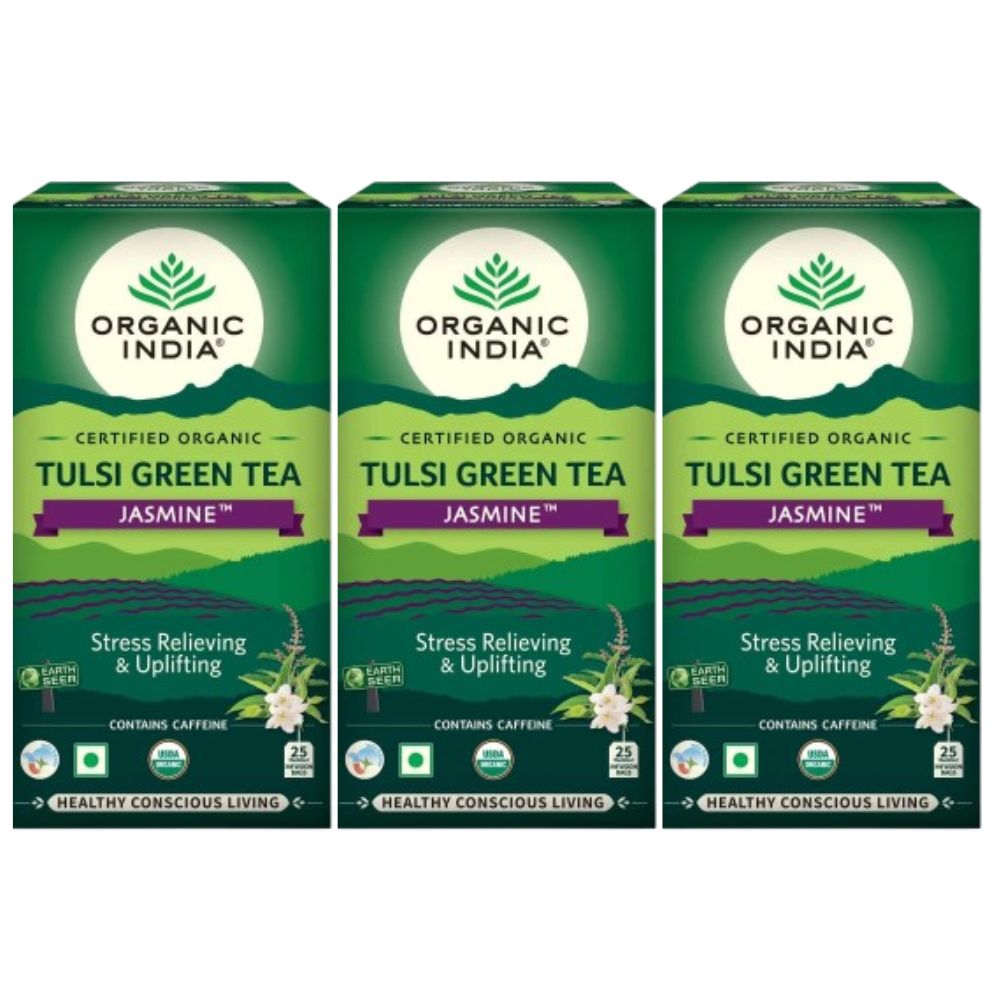 Organic India Tulsi Green Tea Jasmine 25 Tea Bags - Distacart